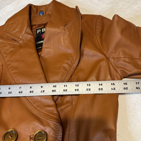 Vintage PBD International Trench Coat Womens 5 Brown Leather Belted 80s - Picture 10 of 16